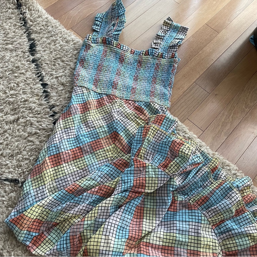 GANNI multicolor seersucker plaid dress - Picture 9 of 11
